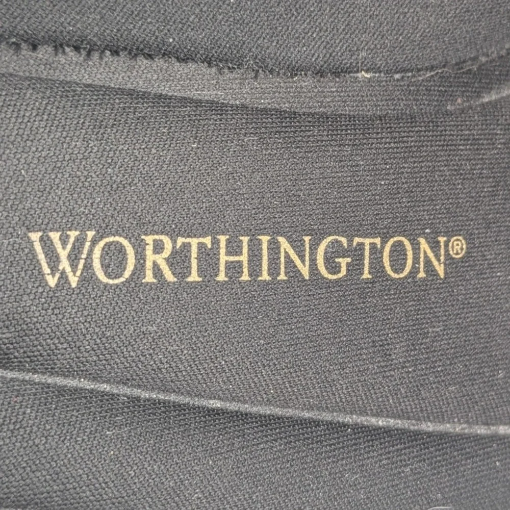 Worthington Block Heel Pumps Size 8.5 Black Square Toe Professional Office Shoes